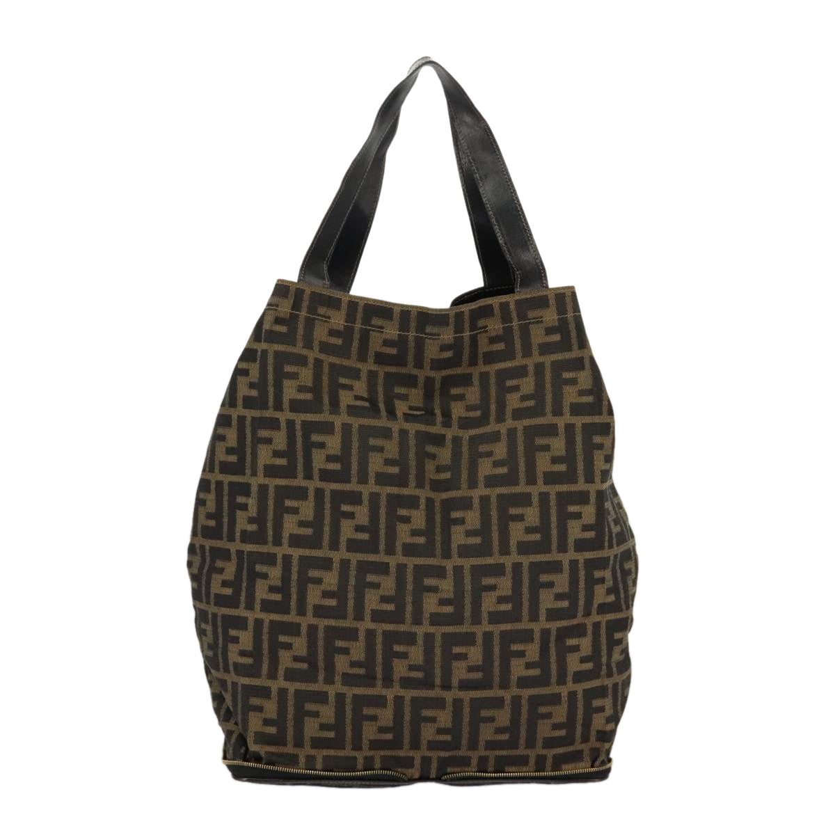 FENDI Zucca Canvas Tote Bag Brown Black gold 98581