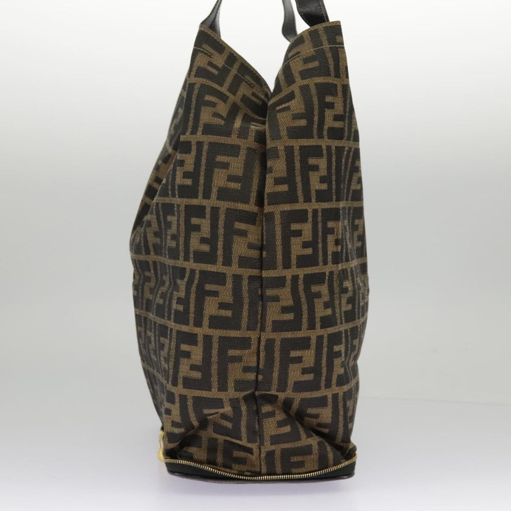 FENDI Zucca Canvas Tote Bag Brown Black gold 98581