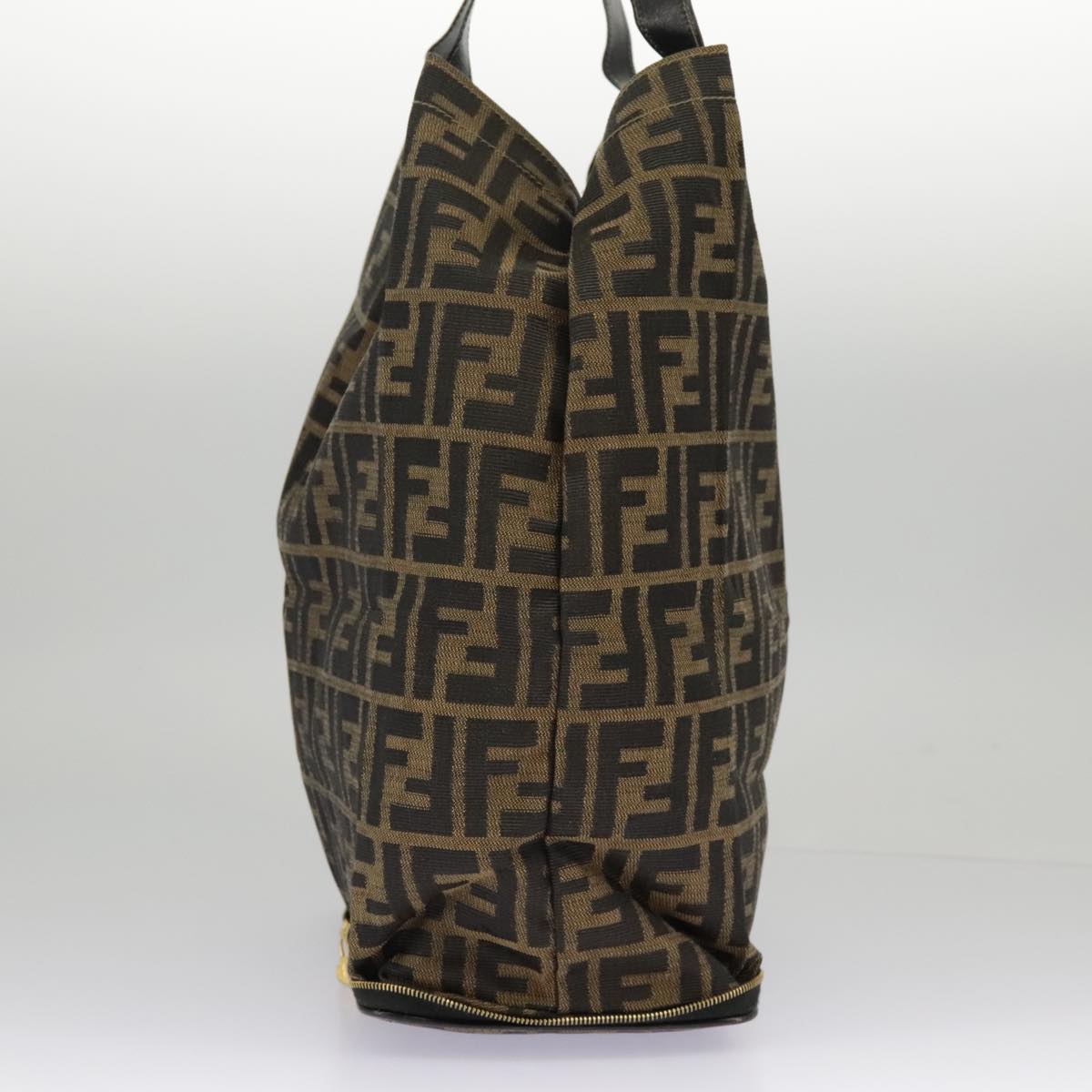 FENDI Zucca Canvas Tote Bag Brown Black gold 98581