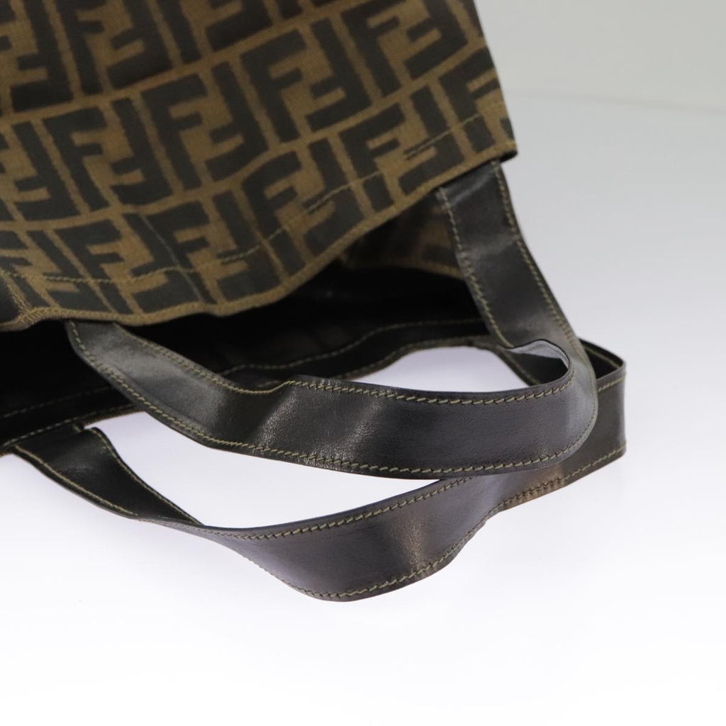 FENDI Zucca Canvas Tote Bag Brown Black gold 98581