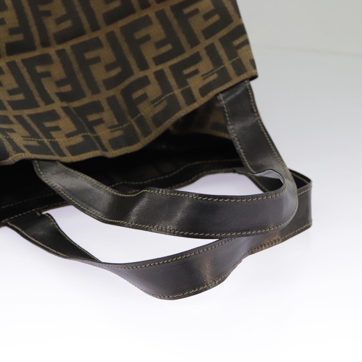 FENDI Zucca Canvas Tote Bag Brown Black gold 98581
