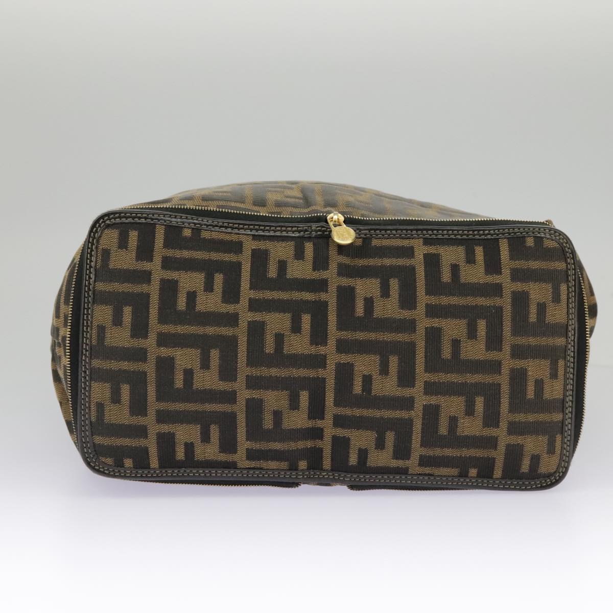 FENDI Zucca Canvas Tote Bag Brown Black gold 98581