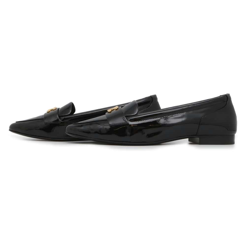 CHANEL CC Logo Pointed Toe Pumps BlackG45292 Patent Leather Size 39C