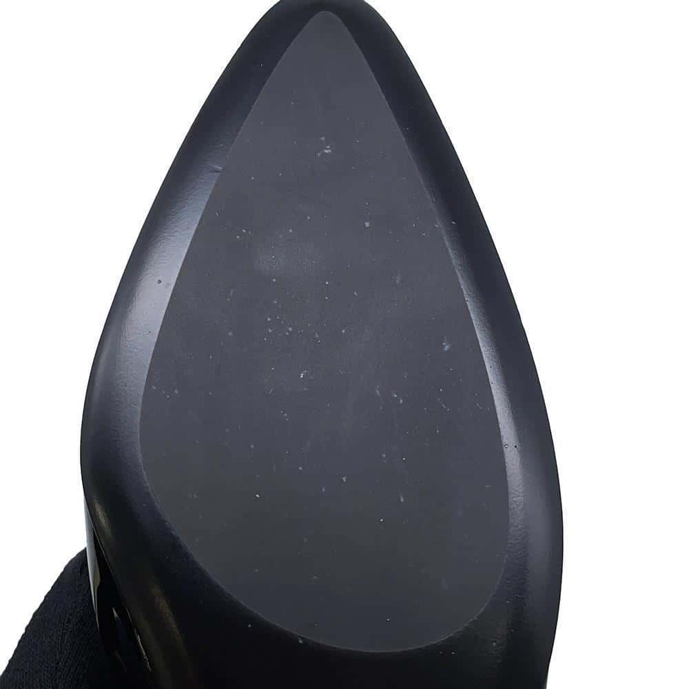 CHANEL CC Logo Pointed Toe Pumps BlackG45292 Patent Leather Size 39C