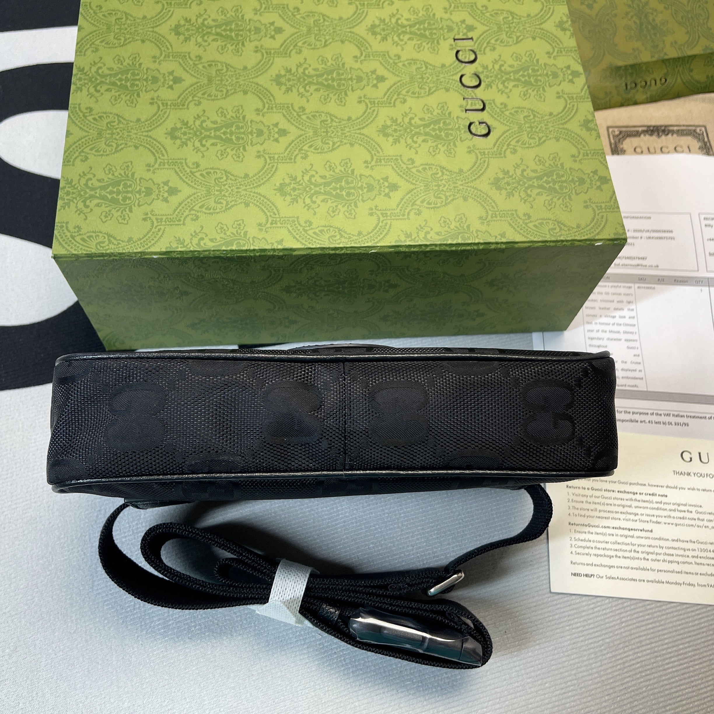gg Off The Grid Belt Bag Black gg ECONYL® For Men  9.5in/24cm gg 631341 H9HBN 1000