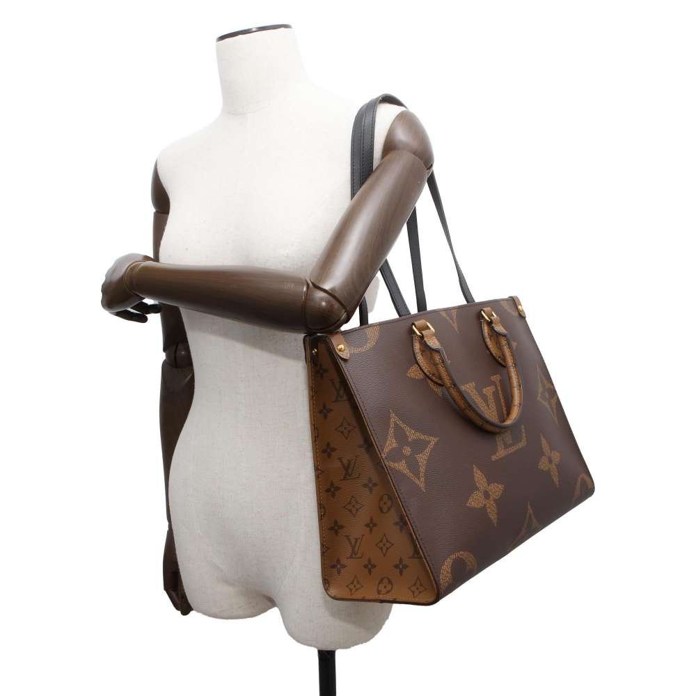 LOUIS VUITTON Onthego Red M45321 Monogram Monogram Reverse Canvas Monogram Giant Size MM