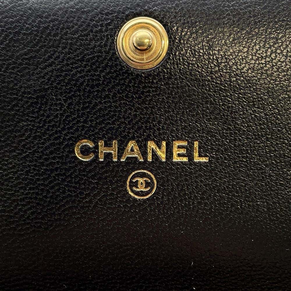 CHANEL CHANEL19 ChainShoulder Card Case BlackAP2409 Lambskin