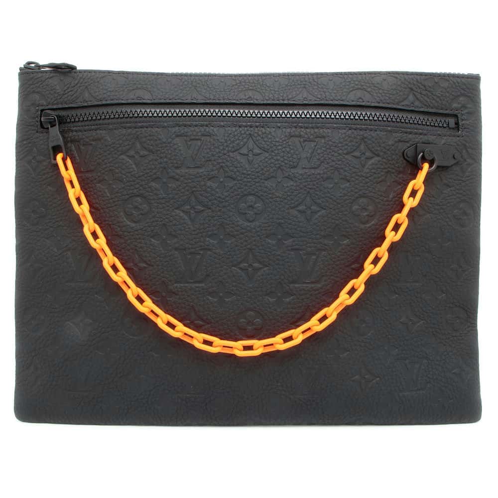 LOUIS VUITTON Pochette・A4 Noir M67461 Monogram / Taurillon Virgil Abloh