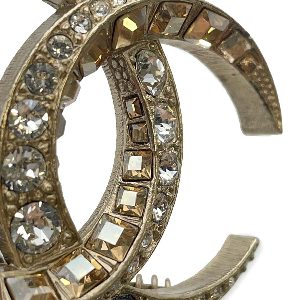 CHANEL CC Logo Hair Comb Metal strass