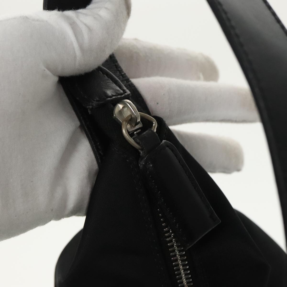 FENDI Shoulder Bag Nylon Black Silver 98709