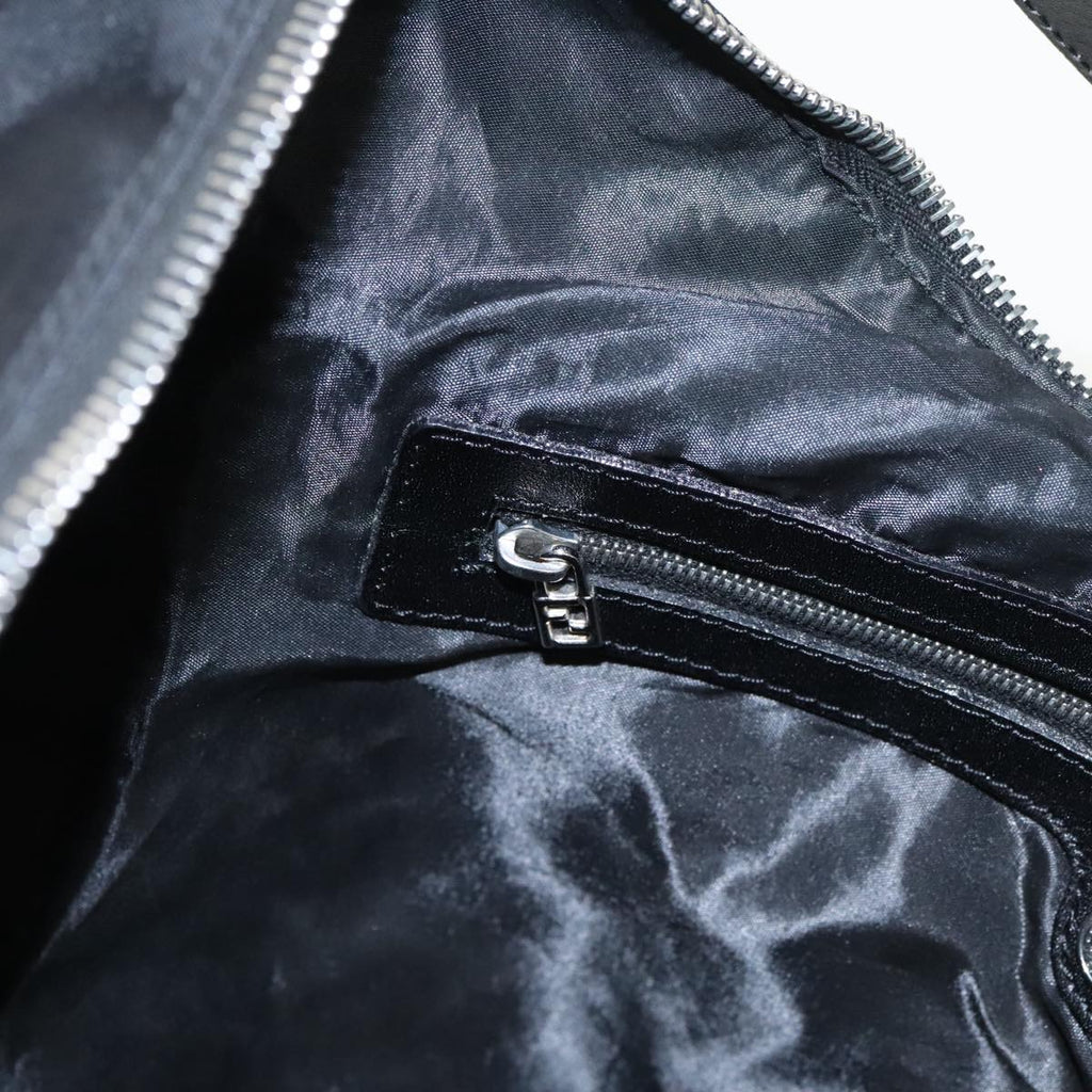 FENDI Shoulder Bag Nylon Black Silver 98709