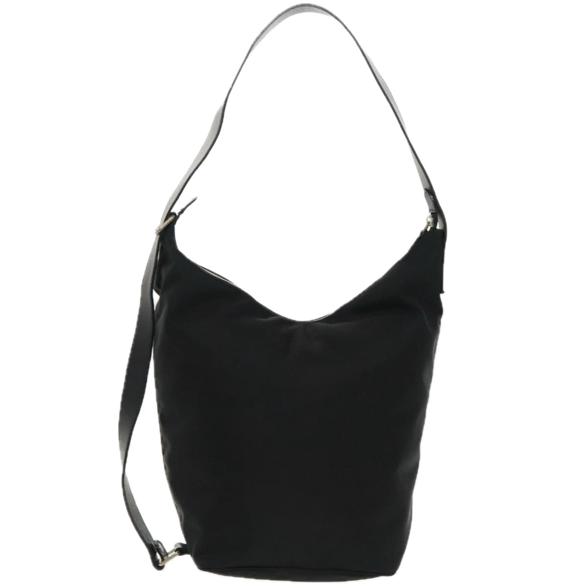 FENDI Shoulder Bag Nylon Black Silver 98709