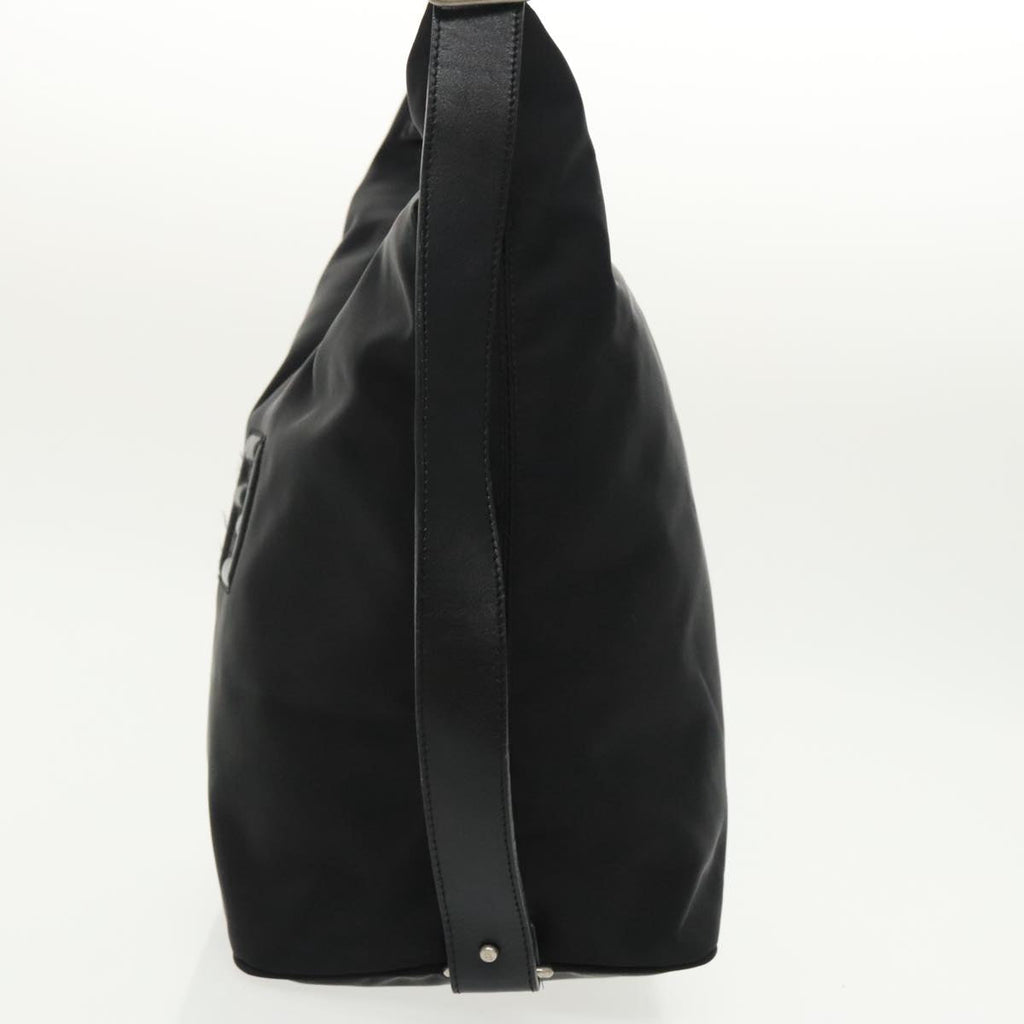 FENDI Shoulder Bag Nylon Black Silver 98709