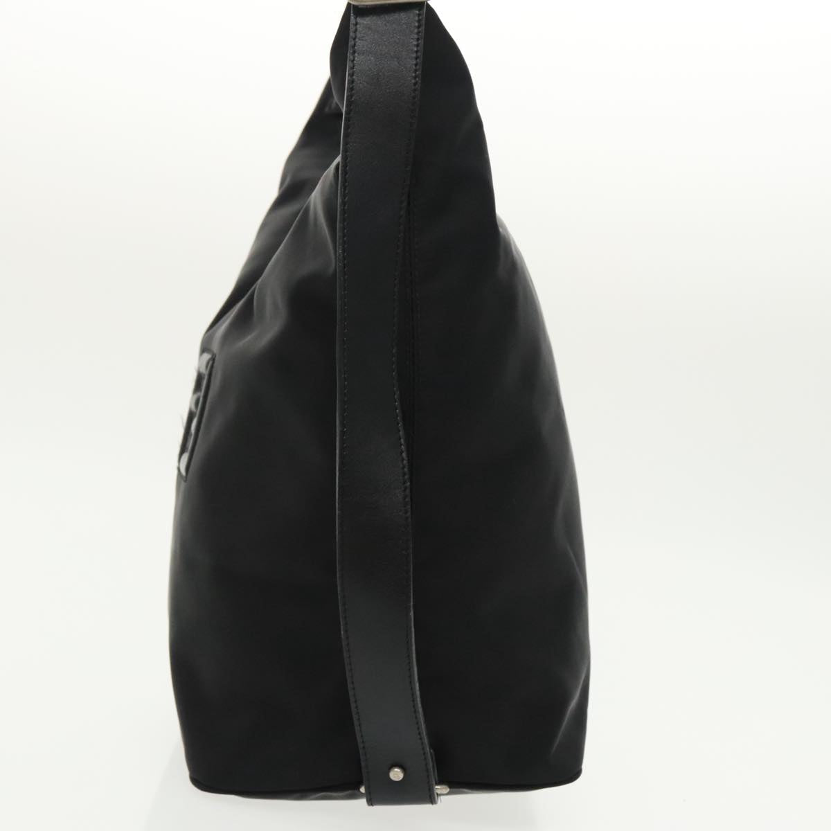 FENDI Shoulder Bag Nylon Black Silver 98709