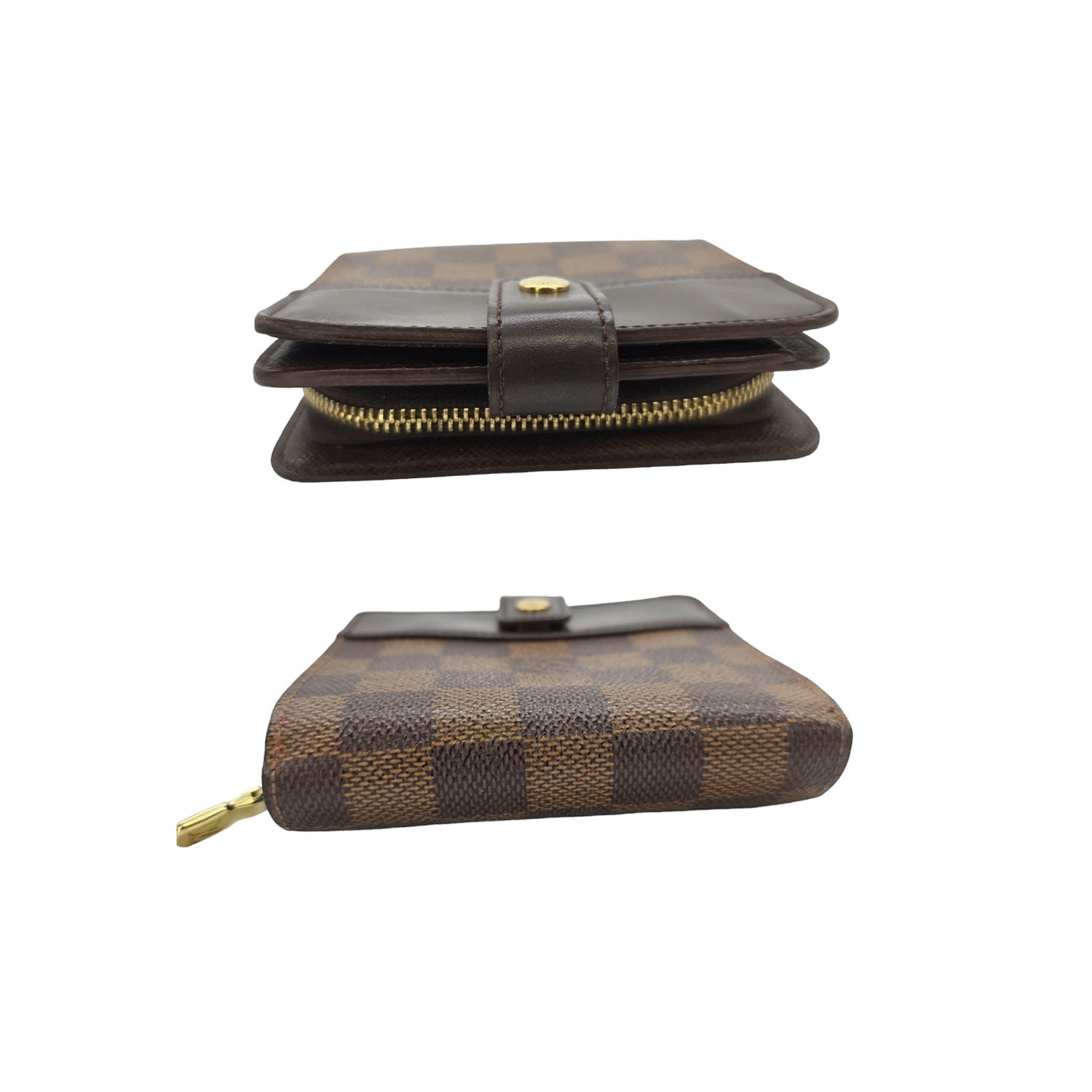 Louis Vuitton Vintage Damier Ebene Compact Zip Bifold Wallet