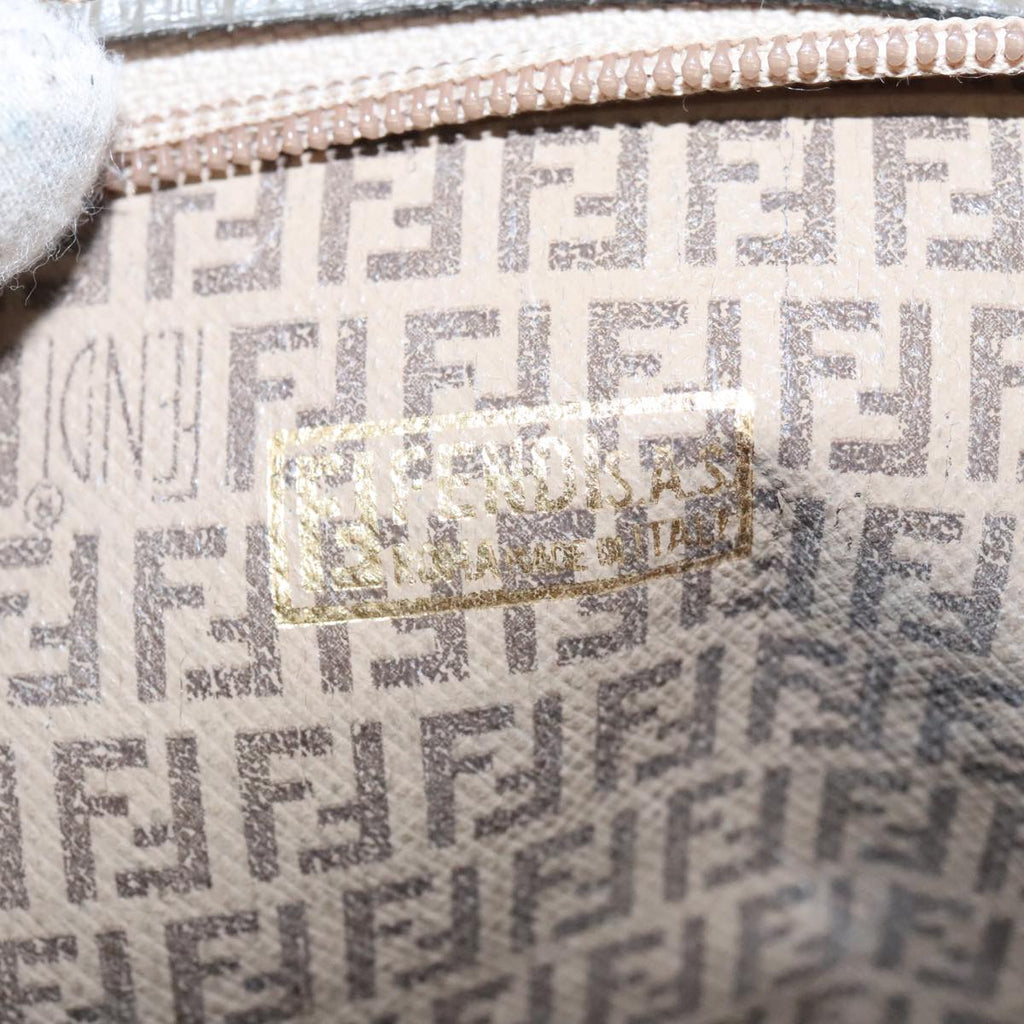 FENDI Zucchino Canvas Shoulder Bag Beige 98714