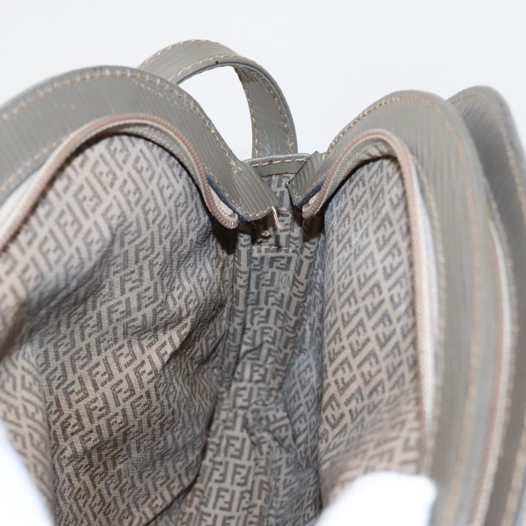 FENDI Zucchino Canvas Shoulder Bag Beige 98714