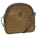 FENDI Zucchino Canvas Shoulder Bag Beige 98714