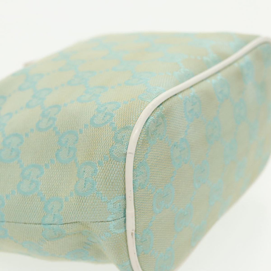 GUCCI GG Canvas Hand Bag Light Blue Gold 039 1147 98726