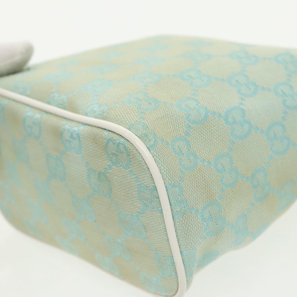 GUCCI GG Canvas Hand Bag Light Blue Gold 039 1147 98726