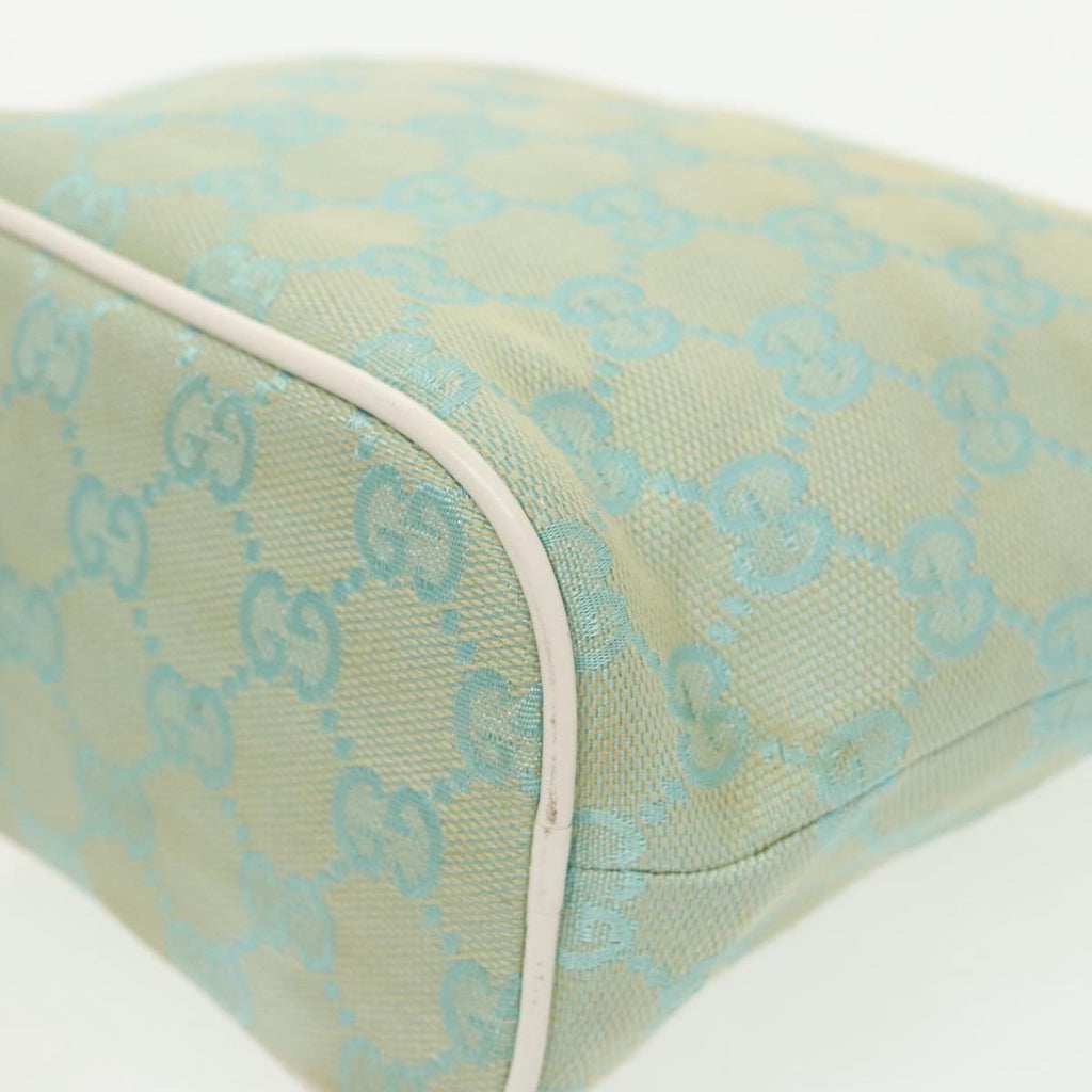 GUCCI GG Canvas Hand Bag Light Blue Gold 039 1147 98726
