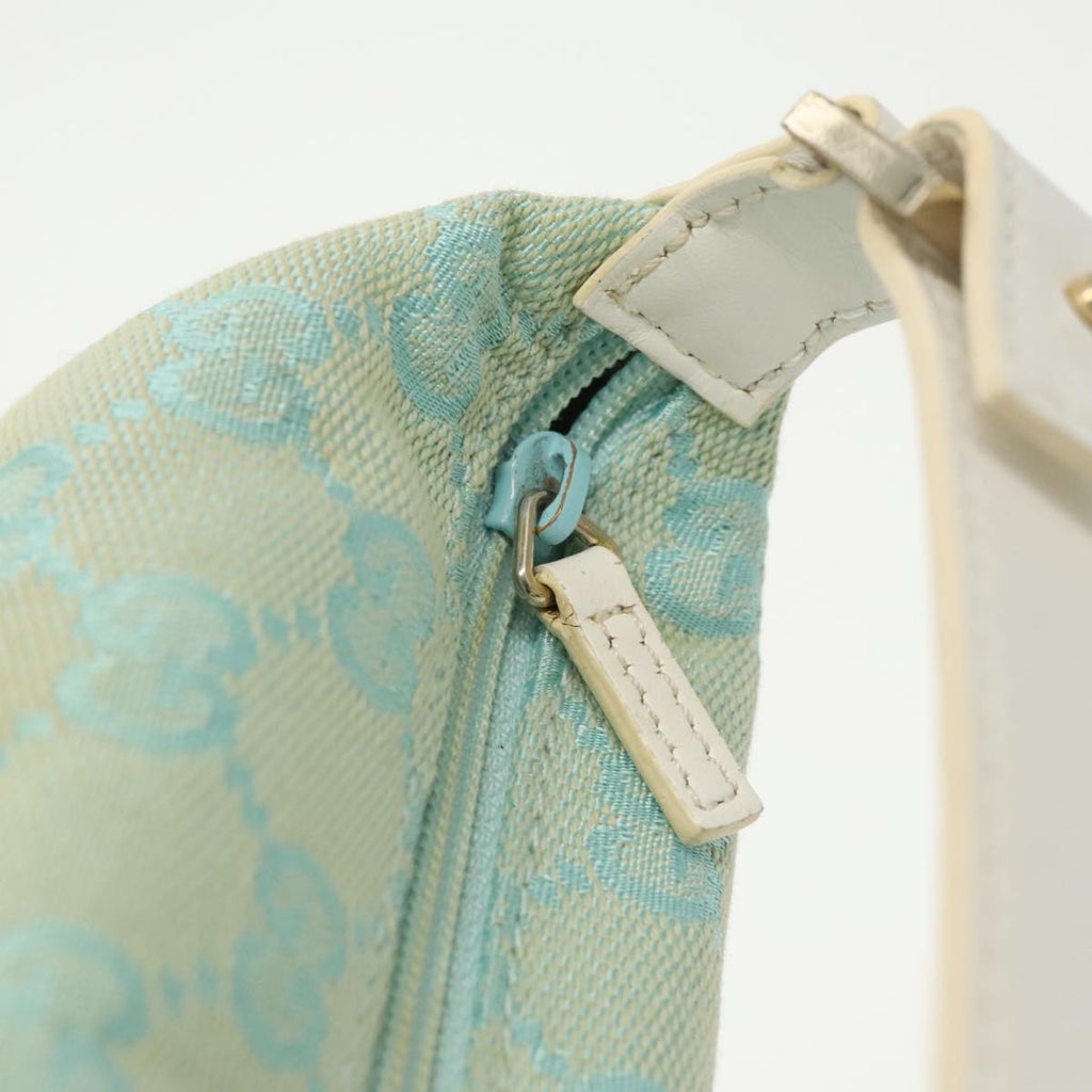 GUCCI GG Canvas Hand Bag Light Blue Gold 039 1147 98726