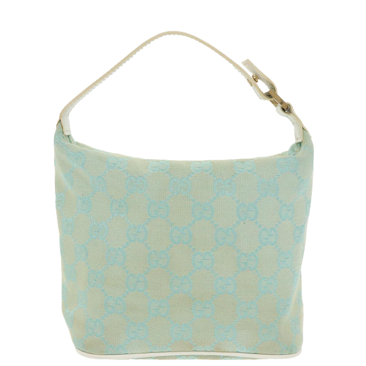 GUCCI GG Canvas Hand Bag Light Blue Gold 039 1147 98726