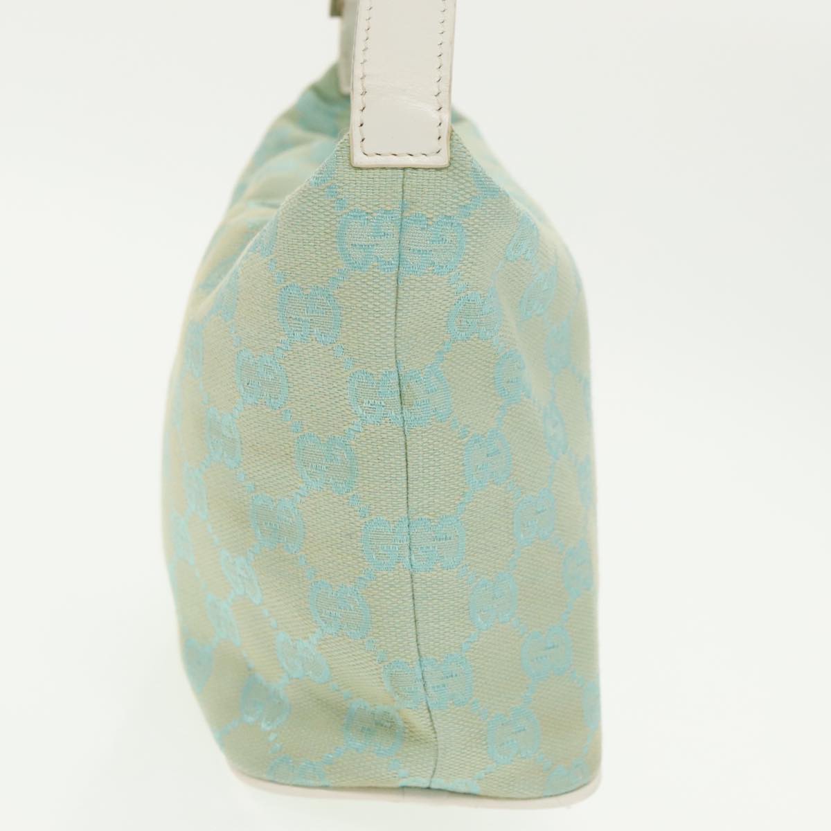 GUCCI GG Canvas Hand Bag Light Blue Gold 039 1147 98726