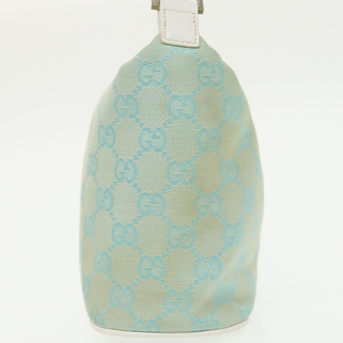 GUCCI GG Canvas Hand Bag Light Blue Gold 039 1147 98726