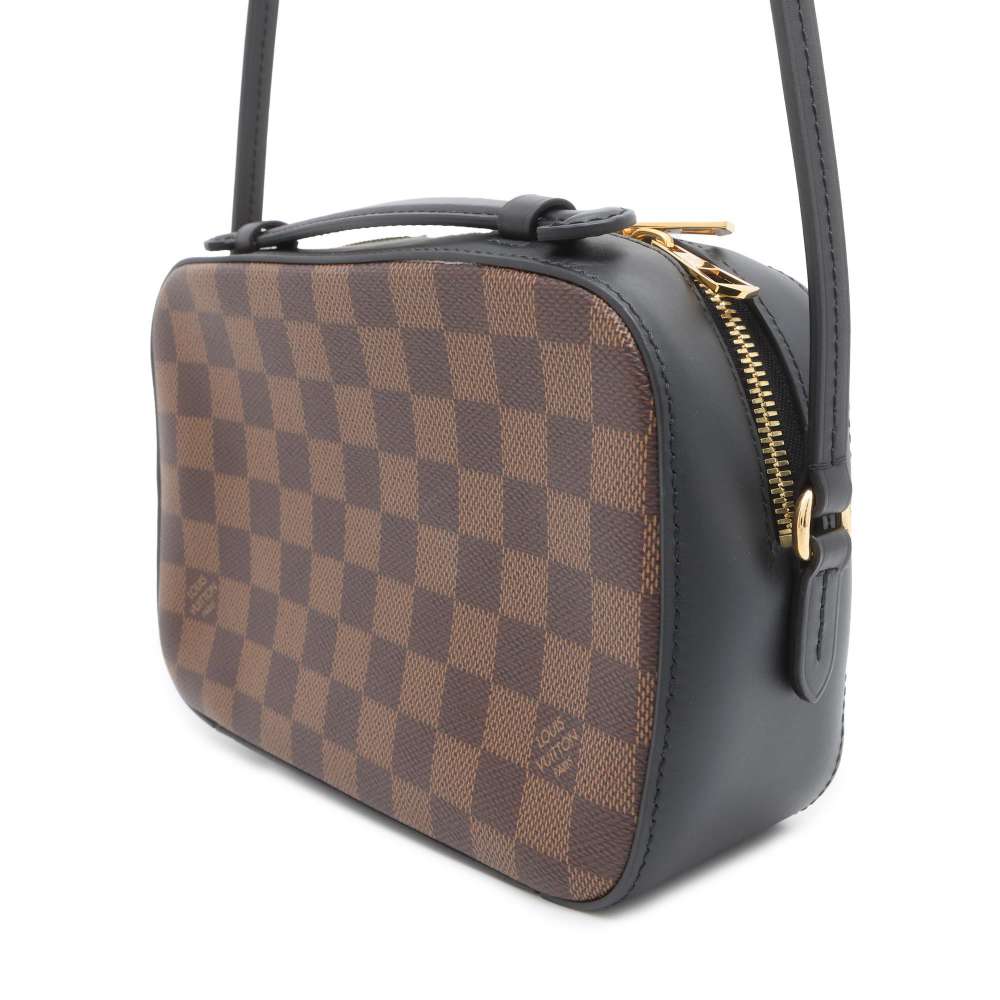 LOUIS VUITTON Santa Monica Noir N40189 Damier Ebene Canvas Smooth Cowhide Leather