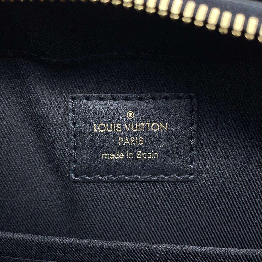 LOUIS VUITTON Santa Monica Noir N40189 Damier Ebene Canvas Smooth Cowhide Leather