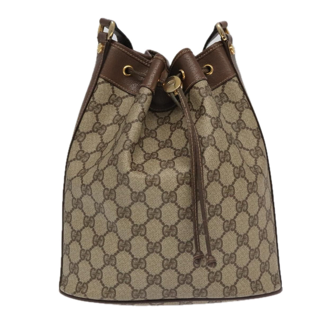 GUCCI GG Supreme Shoulder Bag PVC Beige Gold 001 115 98766