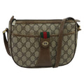 GUCCI GG Supreme Web Sherry Line Shoulder Bag PVC Beige Green Red 98777