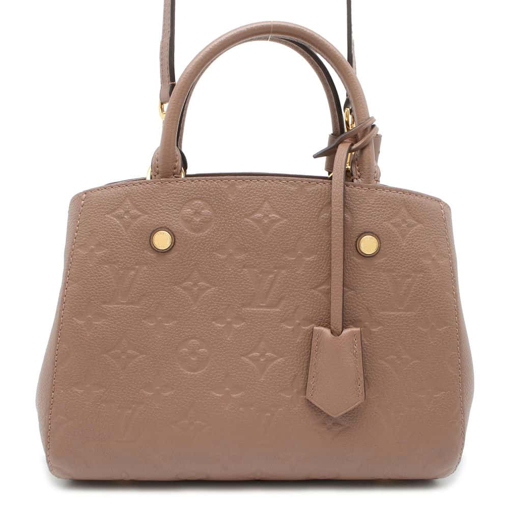 LOUIS VUITTON Montaigne Taupe Grey M44062 Monogram Empreinte Leather Size BB