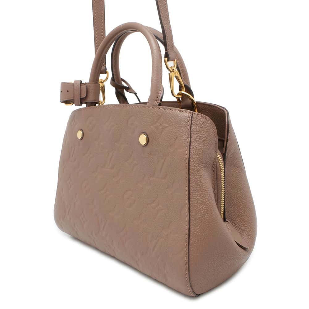 LOUIS VUITTON Montaigne Taupe Grey M44062 Monogram Empreinte Leather Size BB