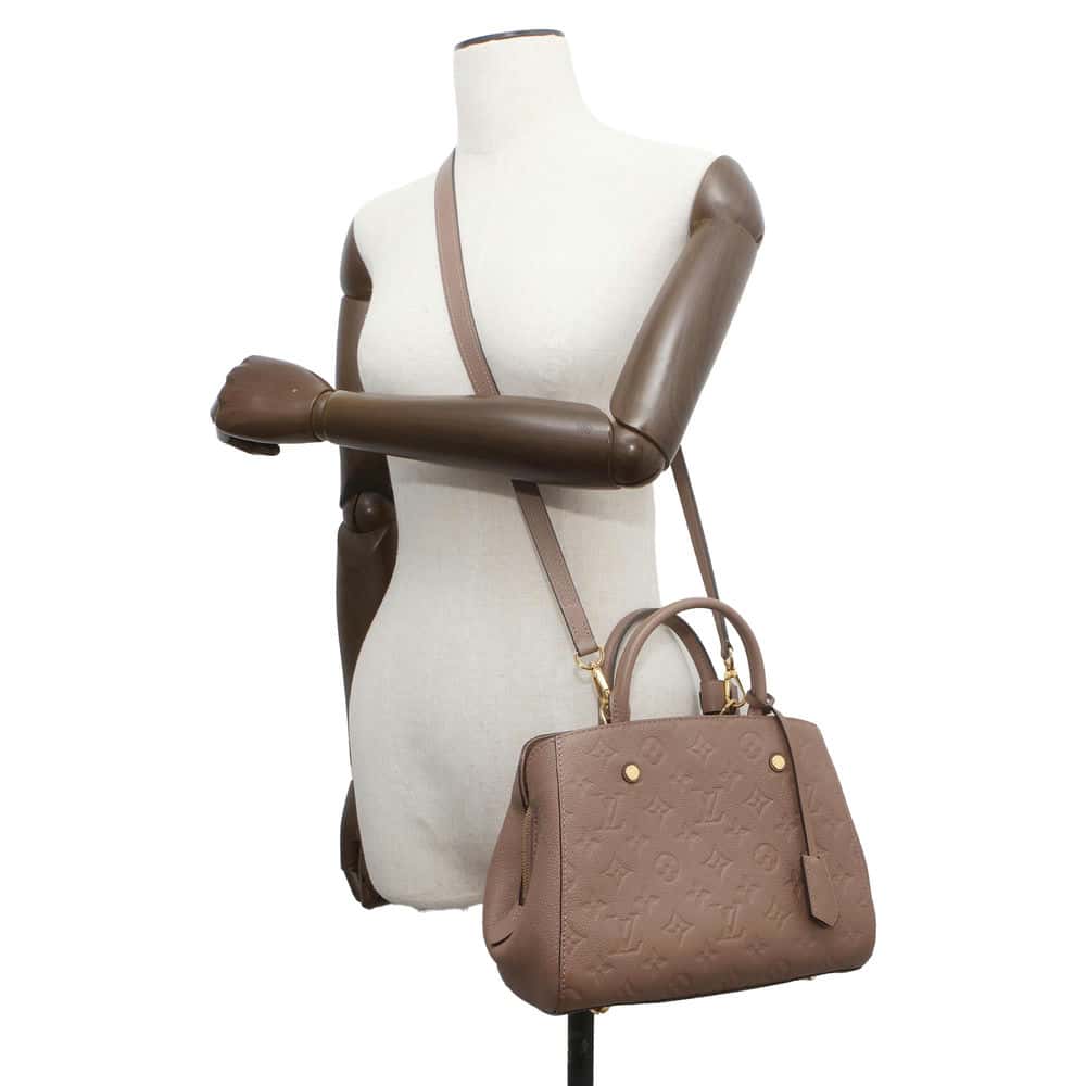 LOUIS VUITTON Montaigne Taupe Grey M44062 Monogram Empreinte Leather Size BB