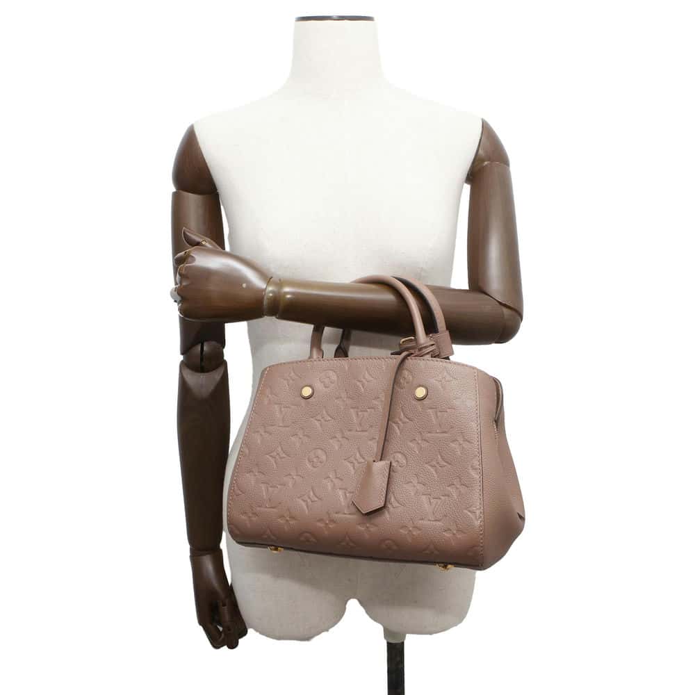 LOUIS VUITTON Montaigne Taupe Grey M44062 Monogram Empreinte Leather Size BB