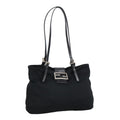 FENDI Mamma Baguette Shoulder Bag Nylon Black Silver 98783