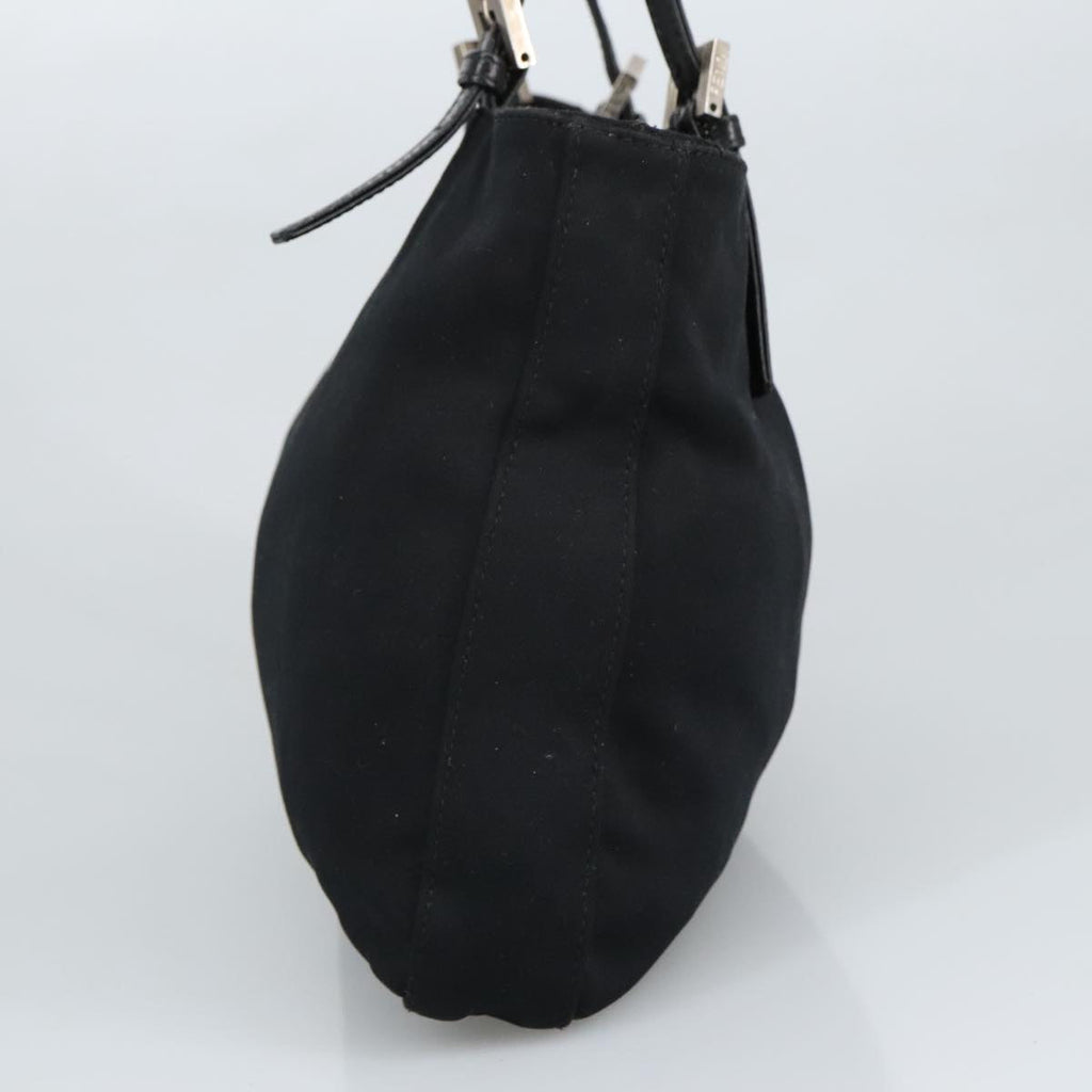 FENDI Mamma Baguette Shoulder Bag Nylon Black Silver 98783