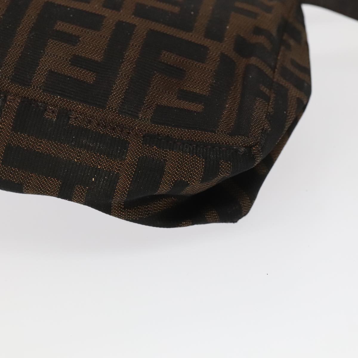 FENDI Zucca Canvas Hand Bag Brown Black Silver 98788