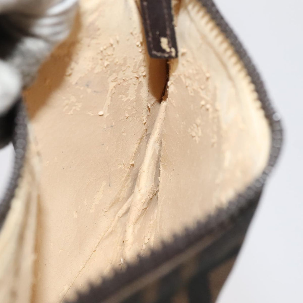 FENDI Zucca Canvas Hand Bag Brown Black Silver 98788