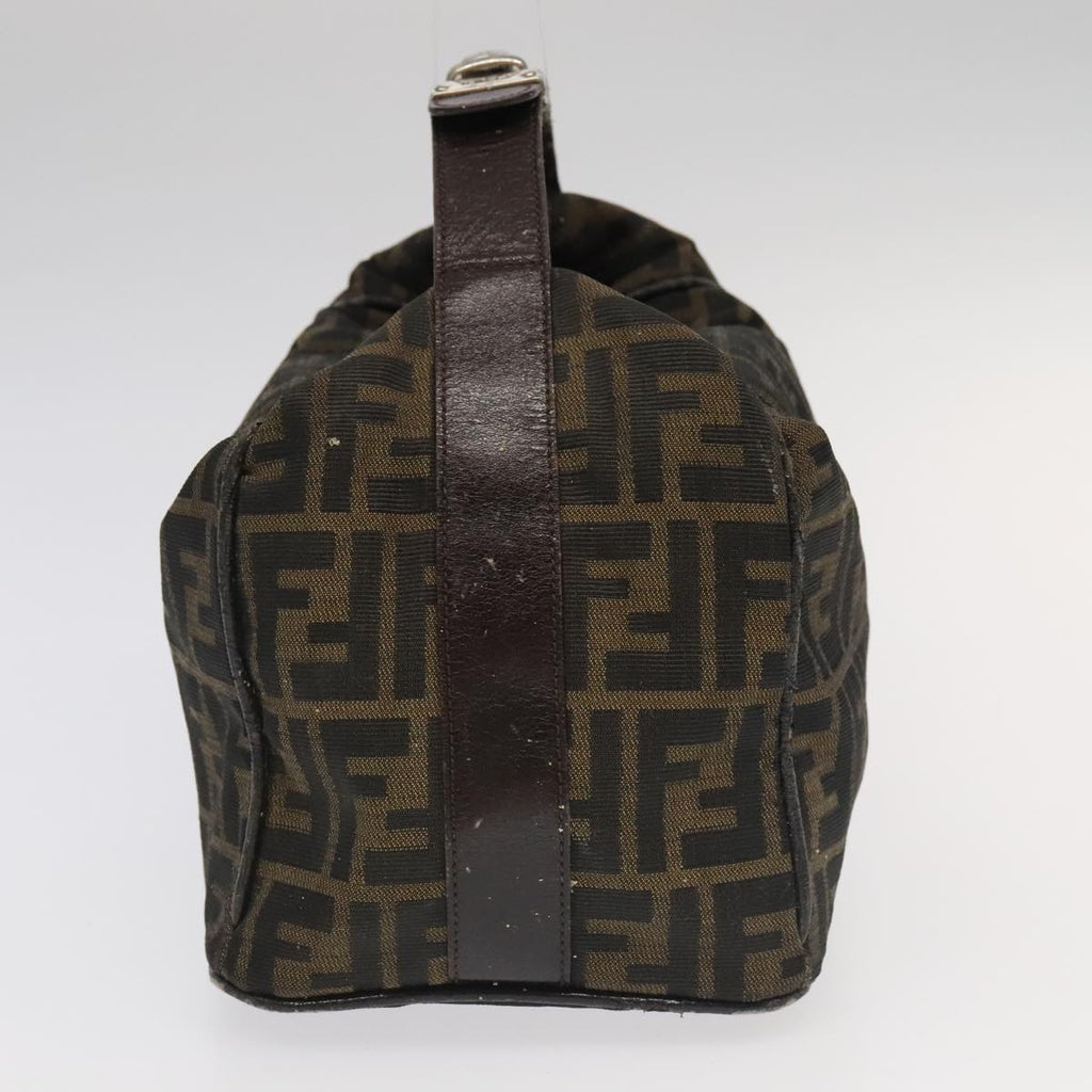 FENDI Zucca Canvas Vanity Pouch Brown Black Silver 98789