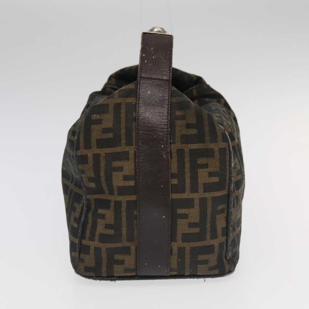 FENDI Zucca Canvas Vanity Pouch Brown Black Silver 98789
