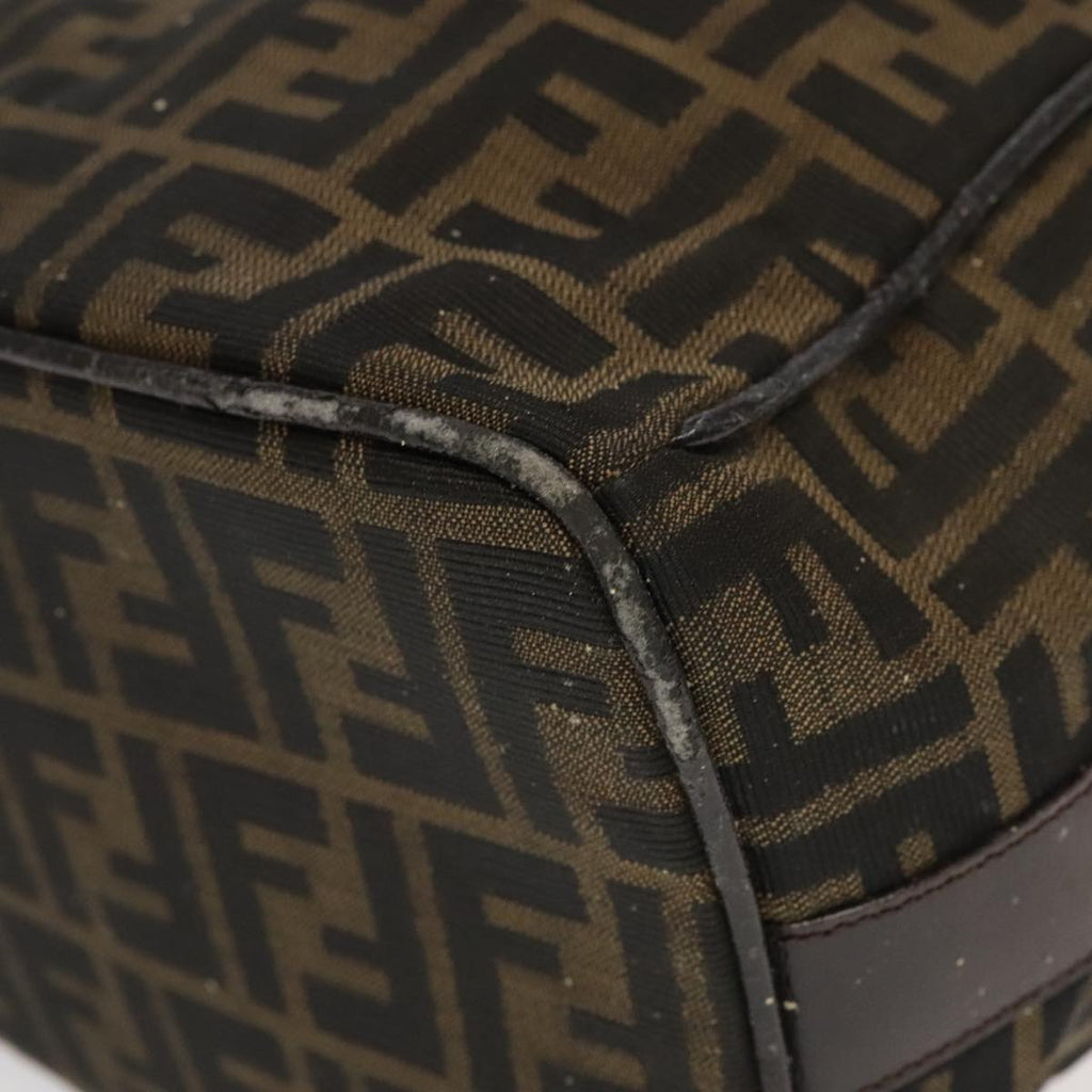 FENDI Zucca Canvas Vanity Pouch Brown Black Silver 98789