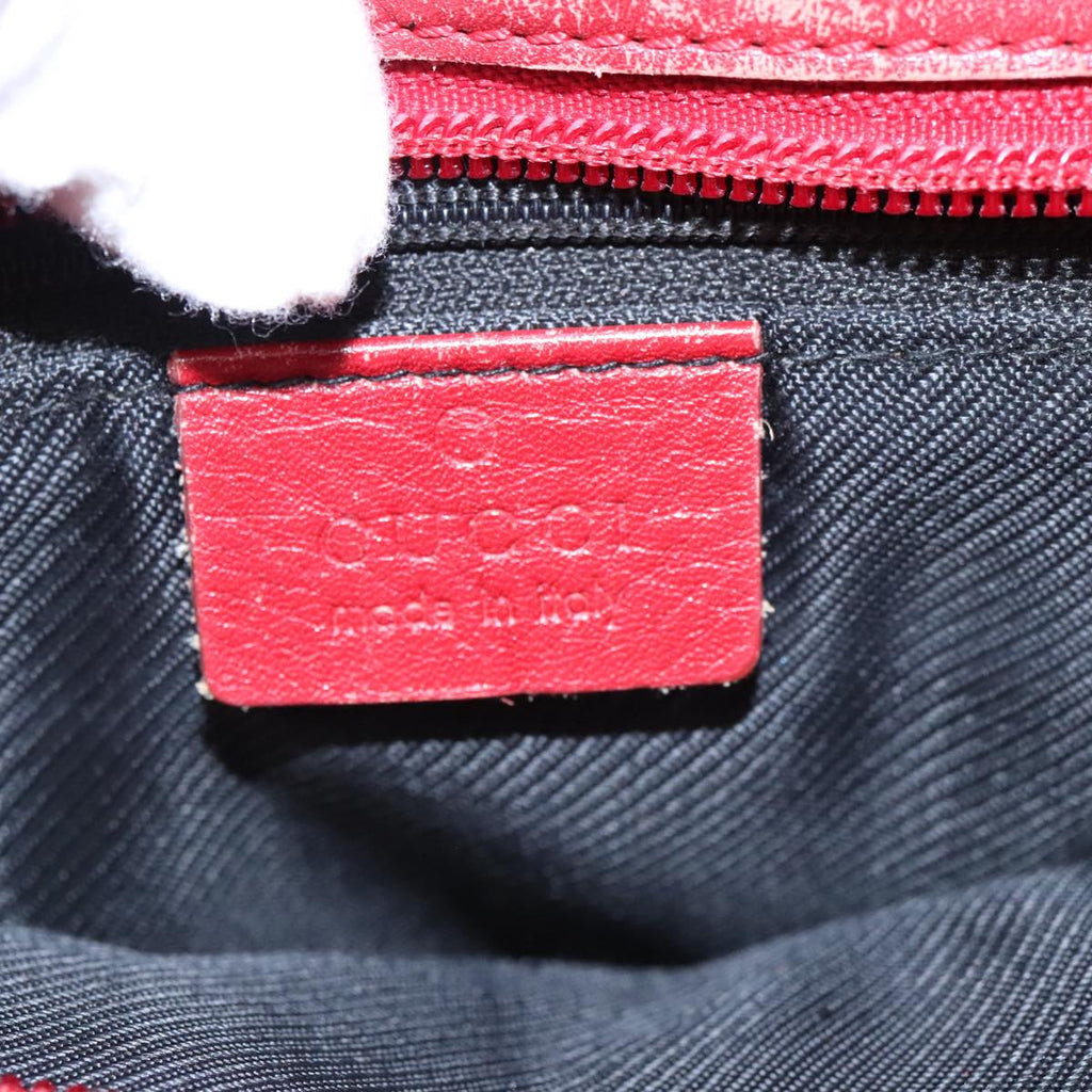 GUCCI GG Canvas Tote Bag Beige Silver Red 33890 98790