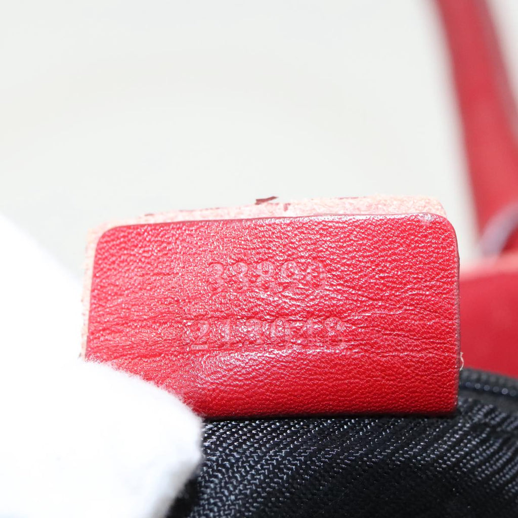 GUCCI GG Canvas Tote Bag Beige Silver Red 33890 98790