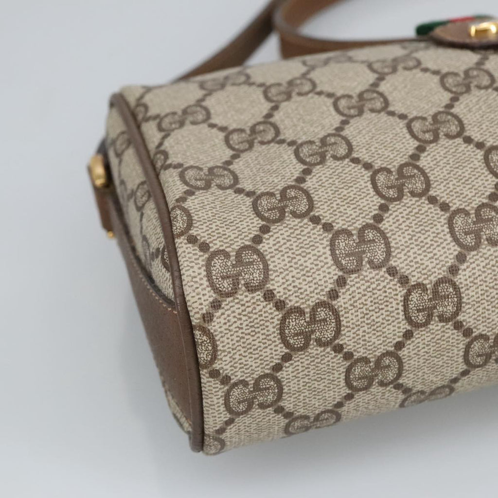 GUCCI GG Supreme Web Sherry Line Shoulder Bag PVC Beige 89 02 018 98792