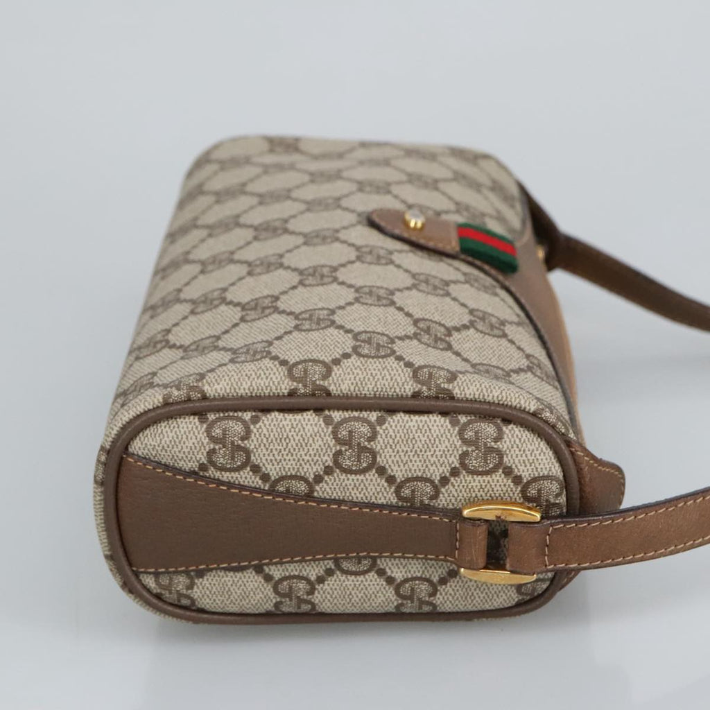 GUCCI GG Supreme Web Sherry Line Shoulder Bag PVC Beige 89 02 018 98792