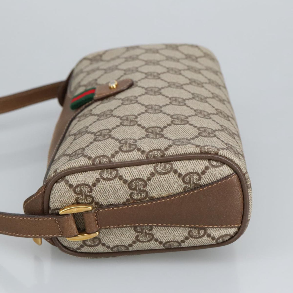 GUCCI GG Supreme Web Sherry Line Shoulder Bag PVC Beige 89 02 018 98792