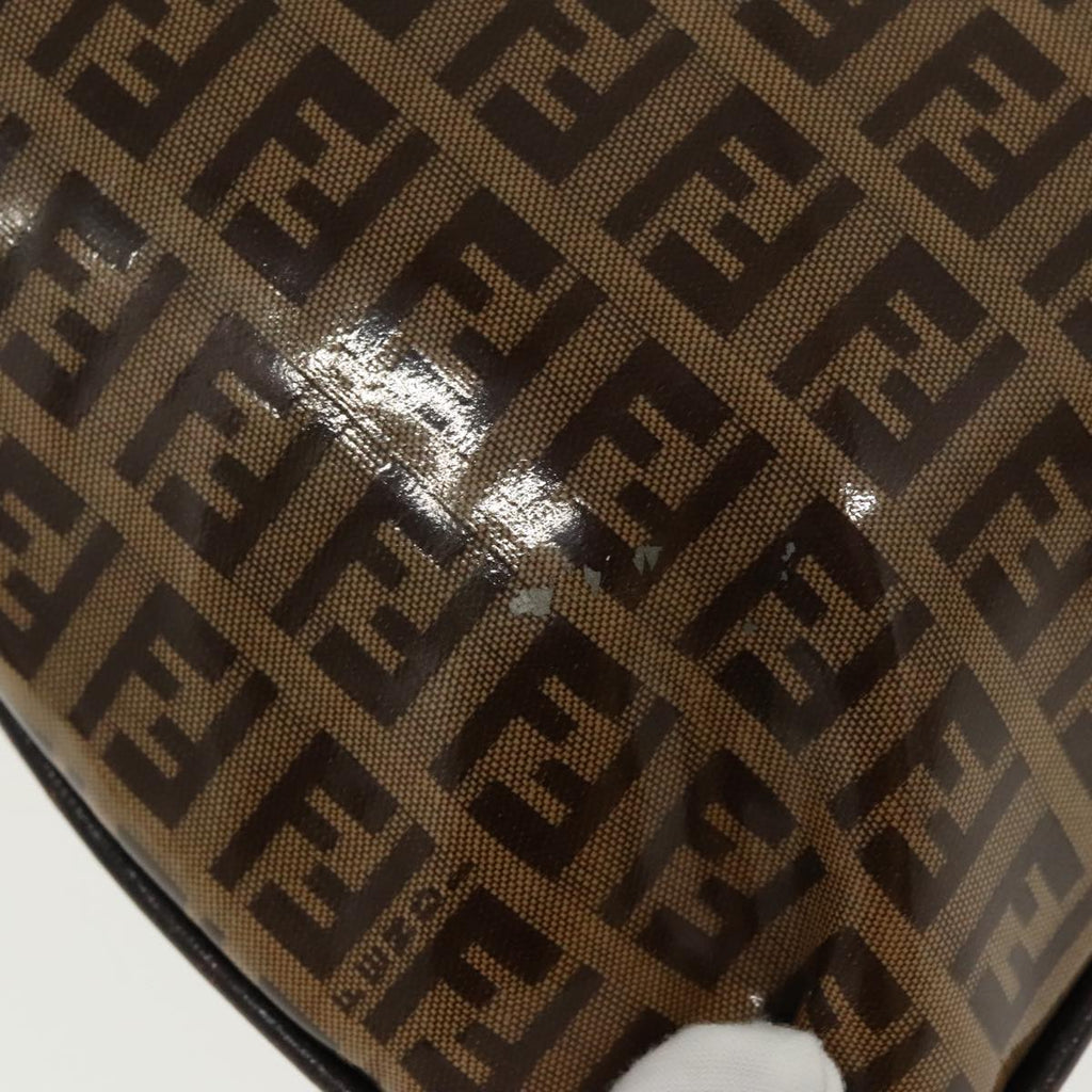 FENDI Zucchino Canvas Mamma Baguette Shoulder Bag Beige Gold 98793